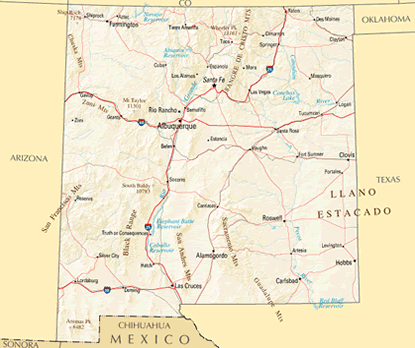 Download PDF map of New Mexico